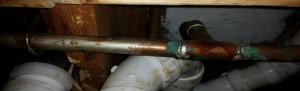 Mold growth on a pipe